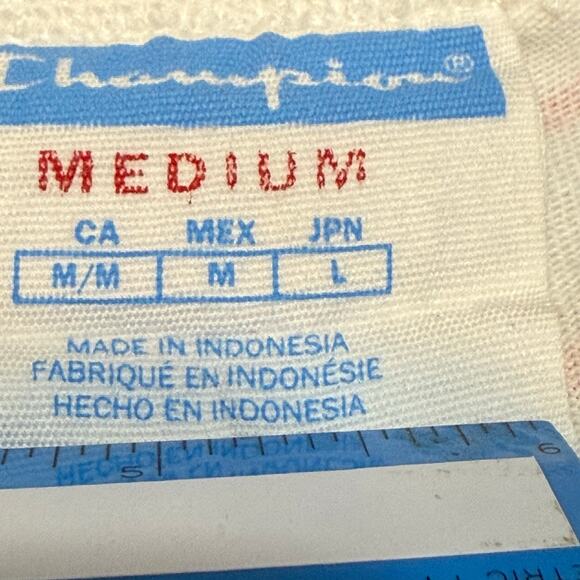 Champion Scrambled Letters Tee Men’s M White Primary Colors Crew Neck - Picture 3 of 13